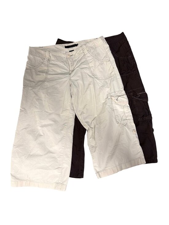 Calvin Klein Jeans Pants - 2 Calvin Klein Womens Cargo Capri Pants Size 16 Beige & Brown Rip-stop hiking